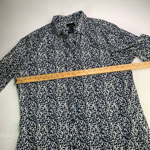 H&M Premium 100% Cotton Slim Fit Button Down Shirt Allover Print Mens Size Large - Picture 14 of 16